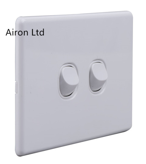 Slimline Two Gang Switch - White Cover